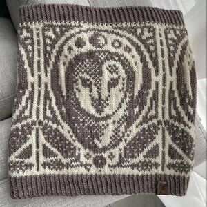 NWOT Owl Nouveau Hand Knit Cowl in wool + merino + cashmere naturals neutrals